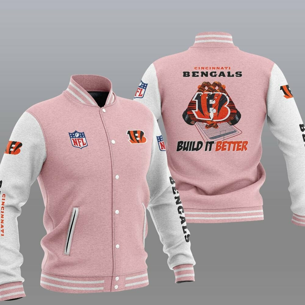 Cincinnati Bengals Pink Build It Better Baseball Jacket