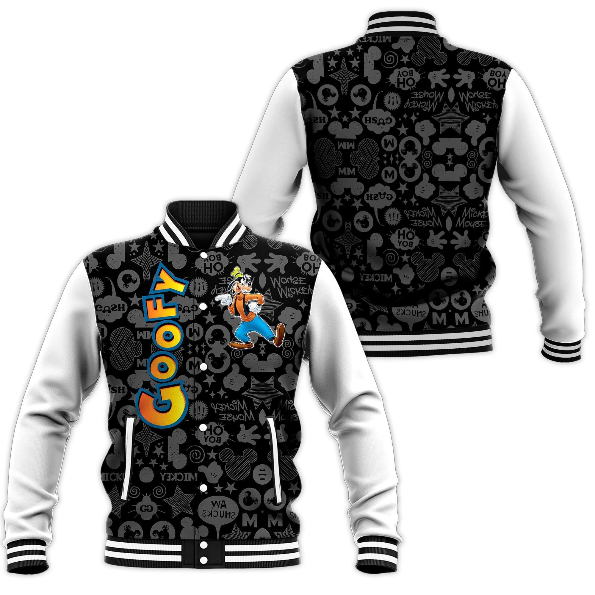 Goofy Dog Pattern Mickey Mouse Cartoon 515 Gift Lover Baseball Jacket