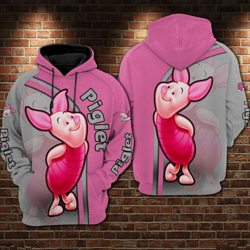 Piglet Cartoon Winnie The Pooh 1 Over Print 3d Hoodie Zip Hoodie