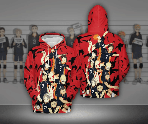 Haikyuu Anime 2 Fan Gift, Cartoon Graphic Outfits Aop Hoodie, Zip Hoodie 1620