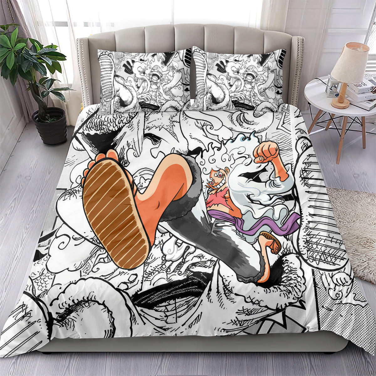 One Piece Bedding Set Luffy Gear 5 Nika One Piece Duvet Covers