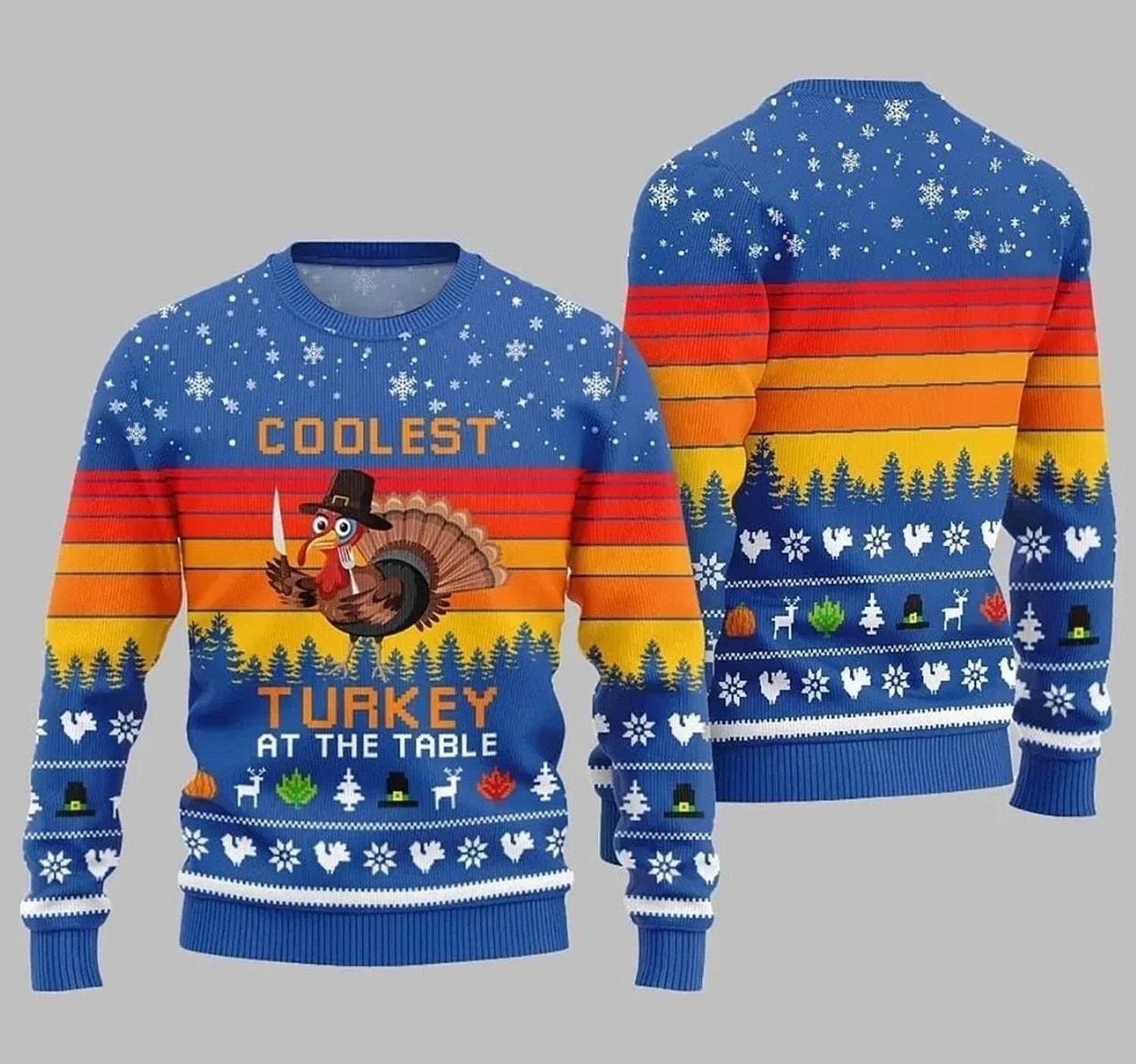 Coolest Turkey Ugly Christmas Sweater