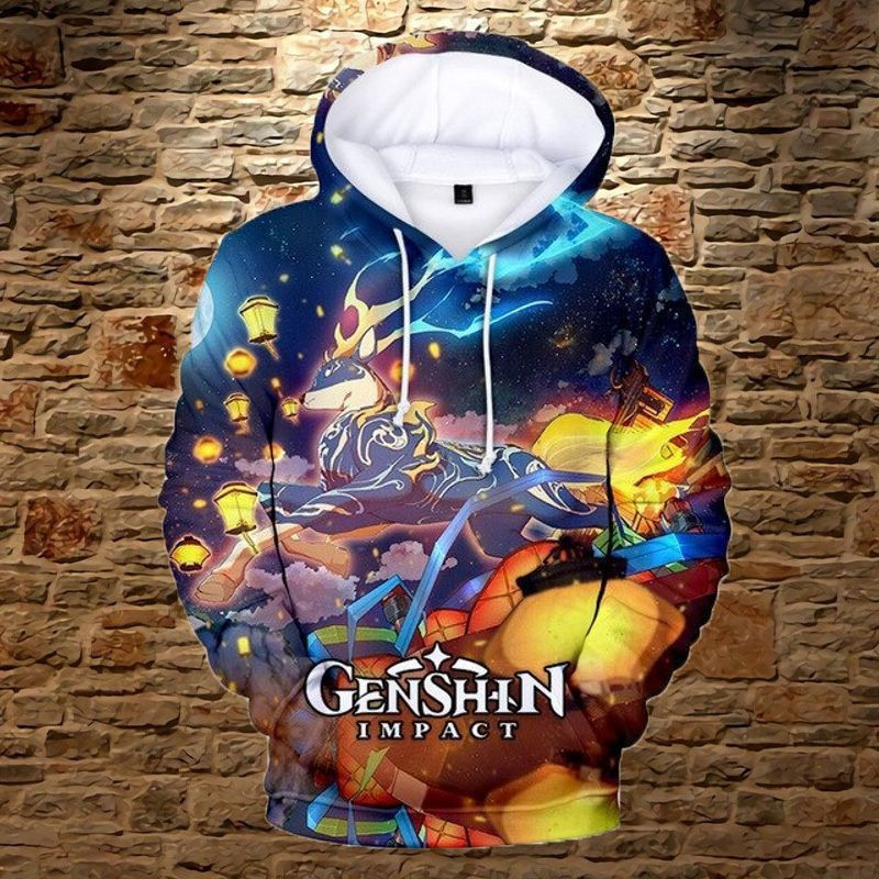 Anime Genshin Impact Over Print 3d Hoodie Zip Hoodie 7