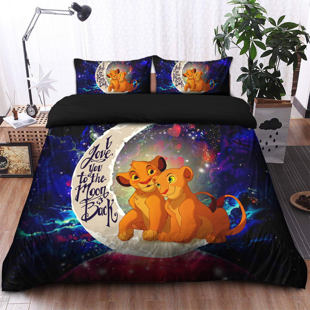 LK Bedding Set DN Simba Nala Love You To The Moon Duvet Covers