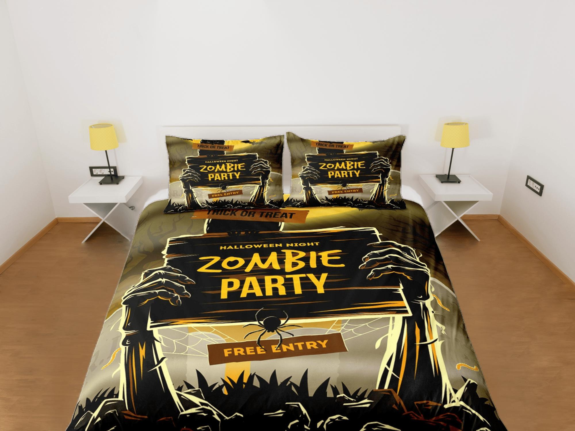 Halloween Bedding Set Halloween Night Zombie Party Free Entry Duvet Covers