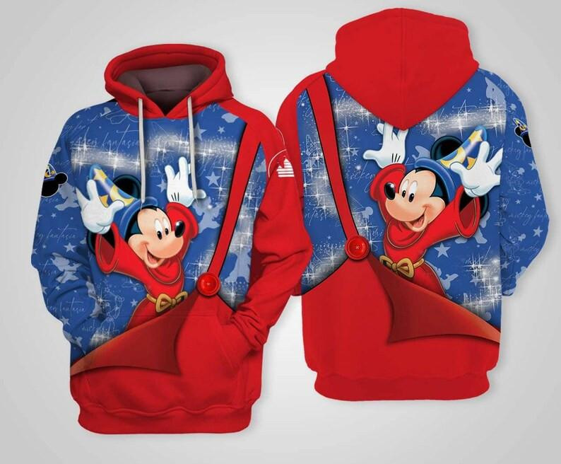 Cartoon Fan Gift, Mickey Mouse Disney, Fantasia Mickey Mouse, Magic Mickey All Over Print Hoodie, Zip Hoodie