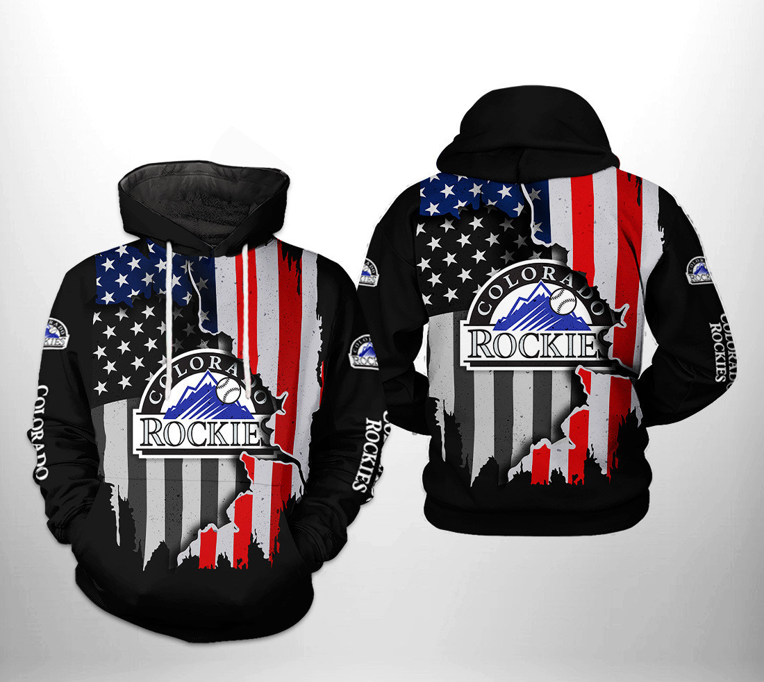 Colorado Rockies MLB US Flag 3D All Over Print Hoodie & Zip Hoodie
