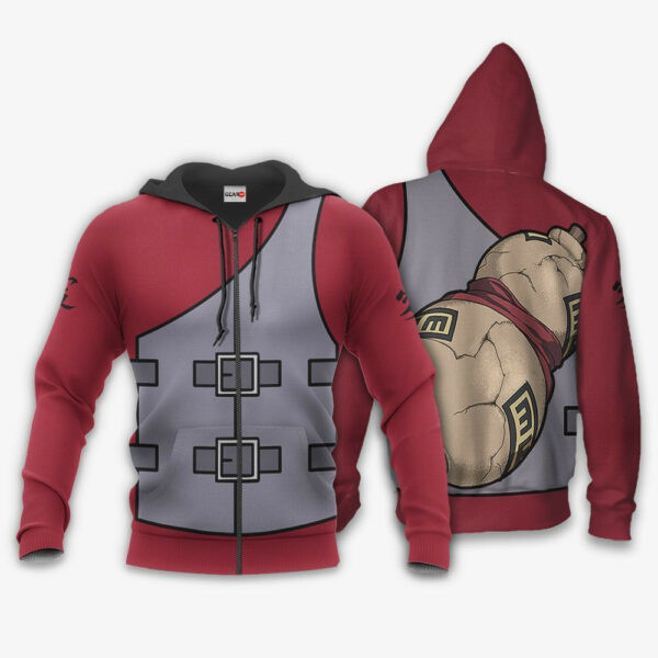 Gaara Uniform Costume Naruto Anime 3k232 Cartoon 3d Hoodie Zip Hoodie 636