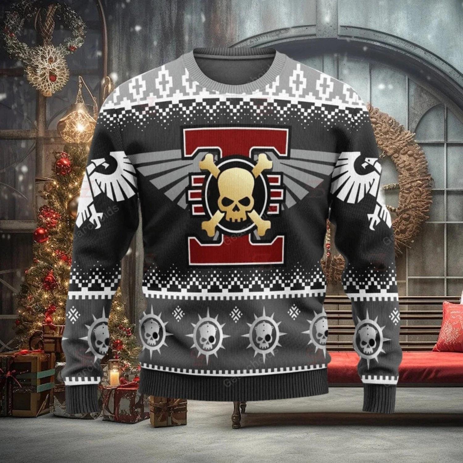 Warhammer 40K Deathwatch Skull Iconic Ugly Christmas Sweater