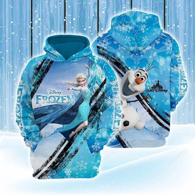 Frozen Elsa Olaf Blue Hoodie Frozen 3d Hoodie Zip Hoodie