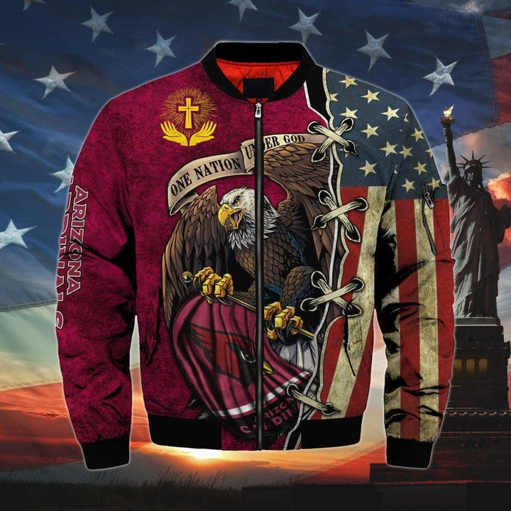 One Nation Under God Arizona Cardinals Bomber Jackets