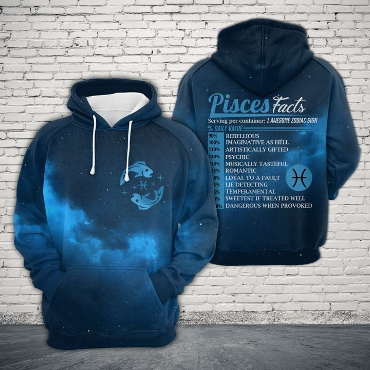 Horoscope Pisces Facts 3D All Over Print Hoodie & Zip Hoodie