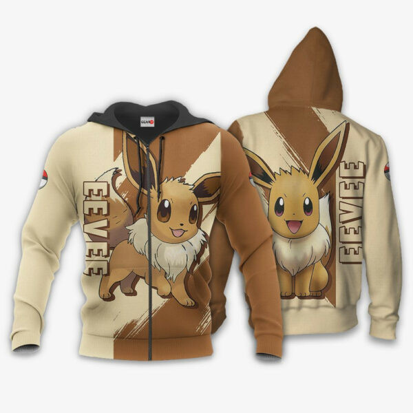 Eevee Anime Pokemon 1k821   Cartoon Graphic Outfits Aop 3d Hoodie Zip Hoodie 1080