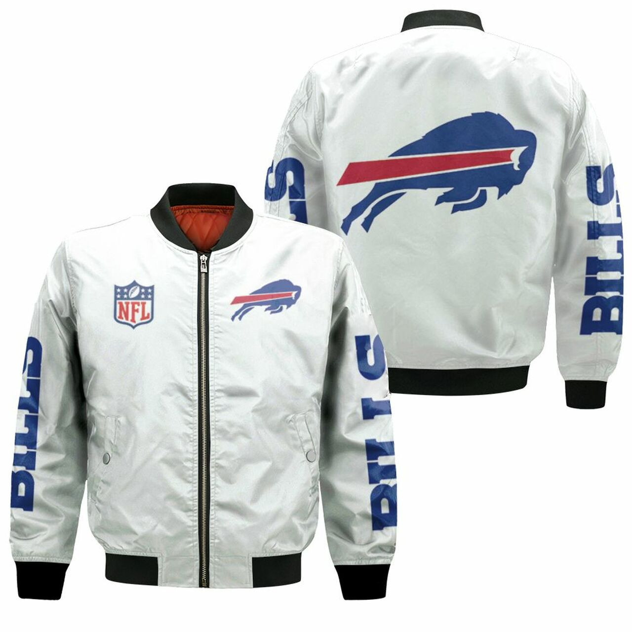 Buffalo Bills White Bomber Jacket