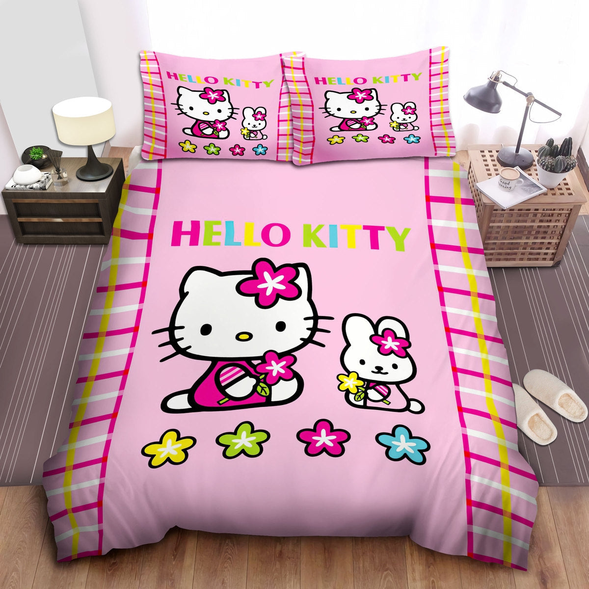 Hello Kitty Bedding Set Hello Kitty And My Melody Flowers Duvet Covers