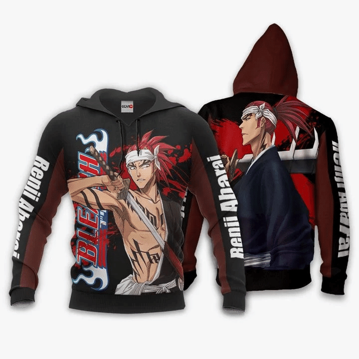 Renji Abarai Bleach 3d Hoodie Zip Hoodie