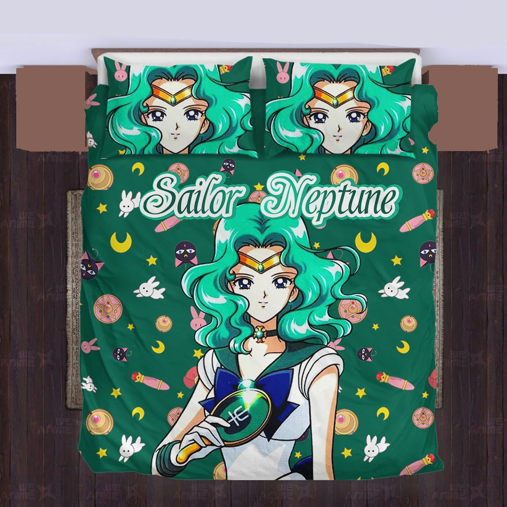 Sailor Moon Bedding Set Sailor Neptune Cute Items Pattern Duvet Covers