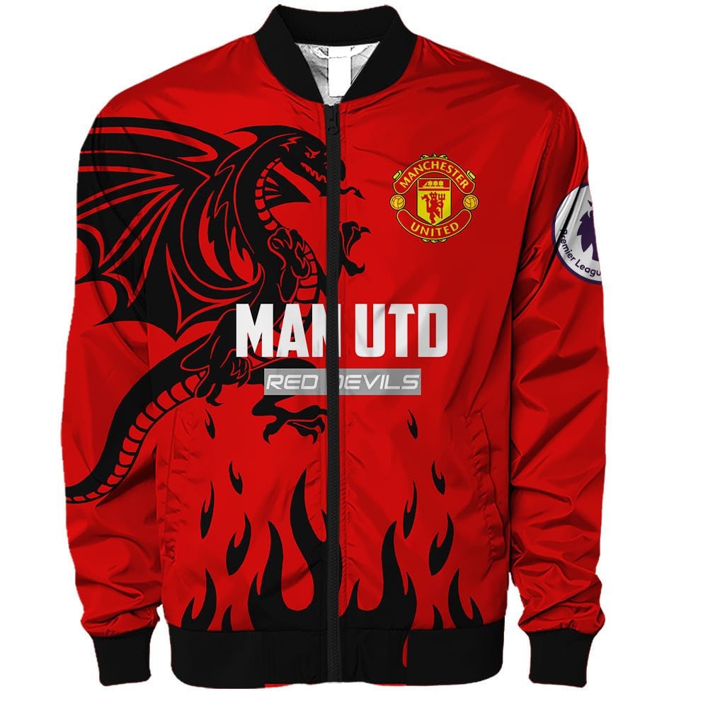 Manchester United Red Black Dragon Bomber Jacket
