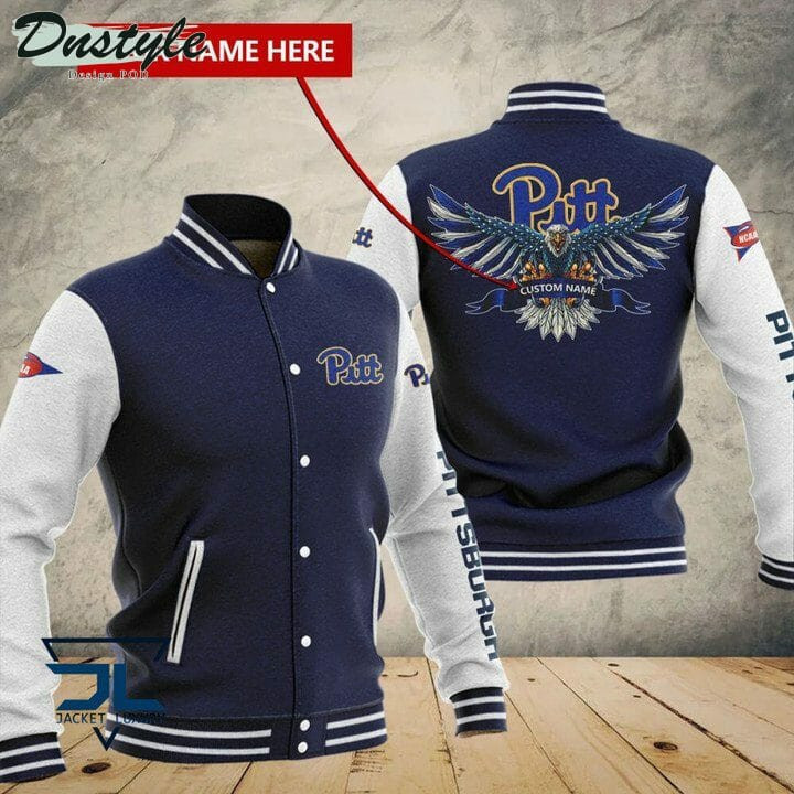 Pittsburgh Panthers Custom Name Navy Blue Baseball Jacket