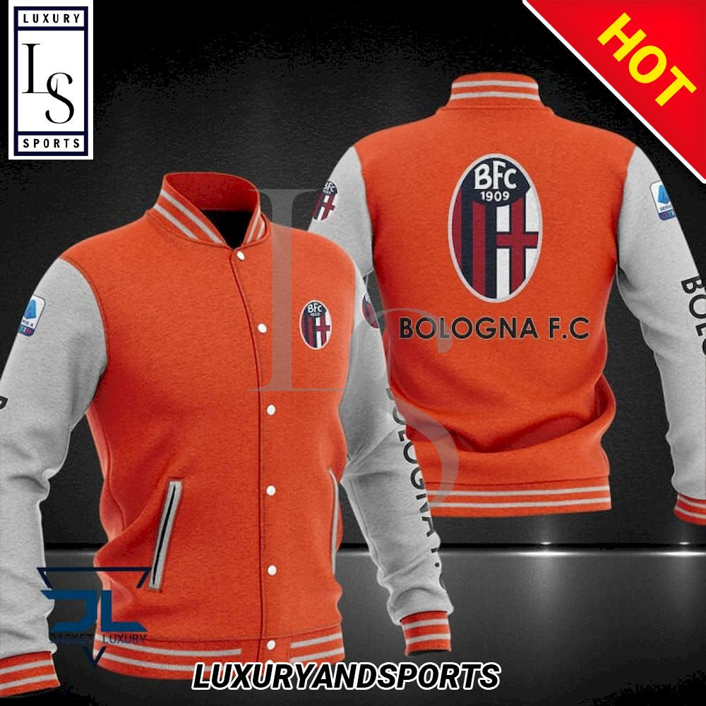 Bologna FC Orange White Baseball Jacket