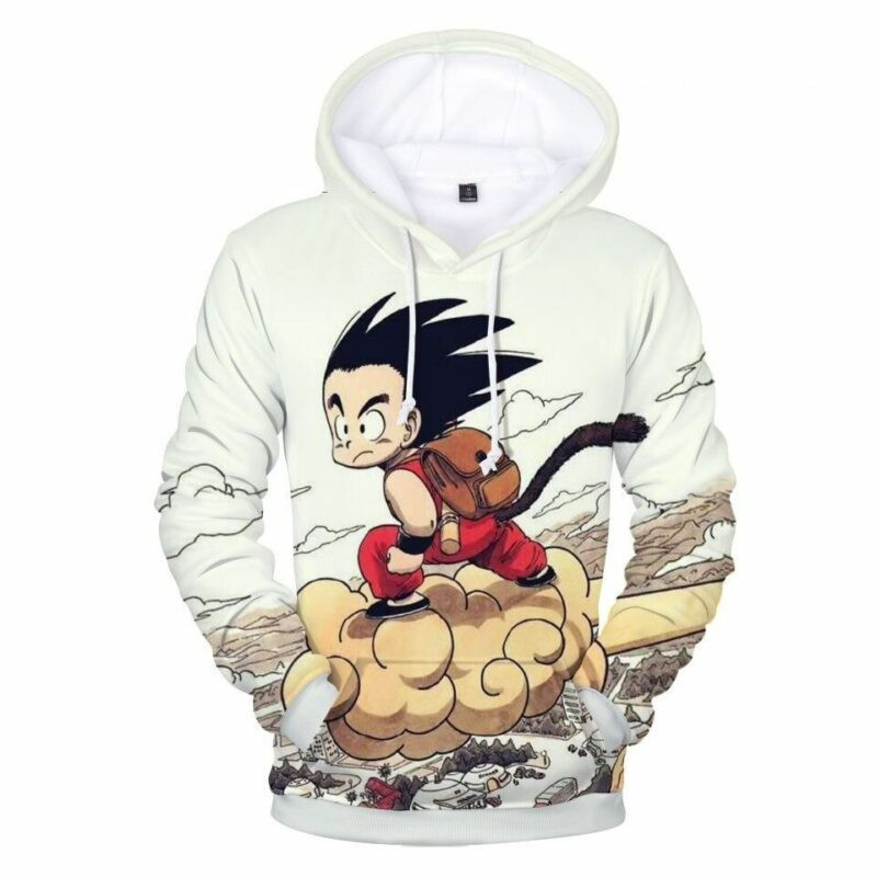 Songoku Cartoon Dragon Ball Dark Gray Over Print 3d Hoodie Zip Hoodie