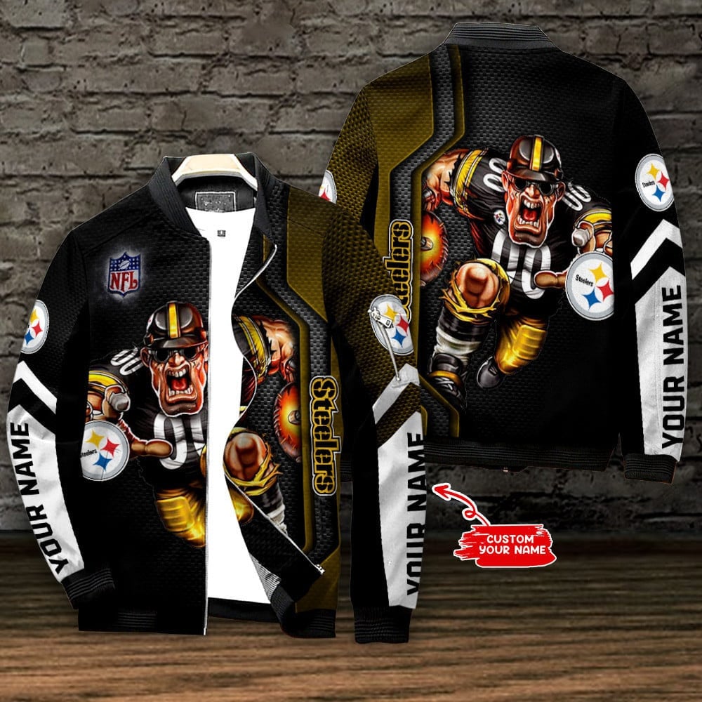 Pittsburgh Steelers Personalized Bomber Jacket BG560