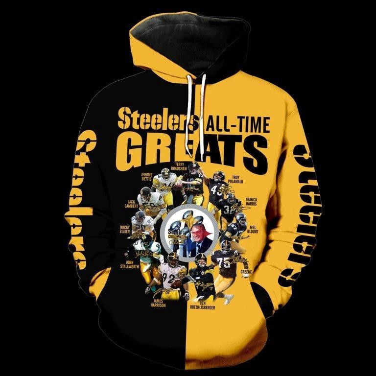Pittsburgh Steelers All Time 3D All Over Print Hoodie & Zip Hoodie