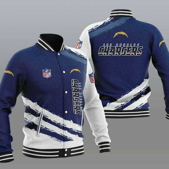 Los Angeles Chargers Blue White Baseball Jacket V3