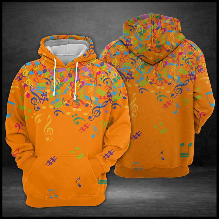 Colorful Music Notes 3D All Over Print Hoodie & Zip Hoodie