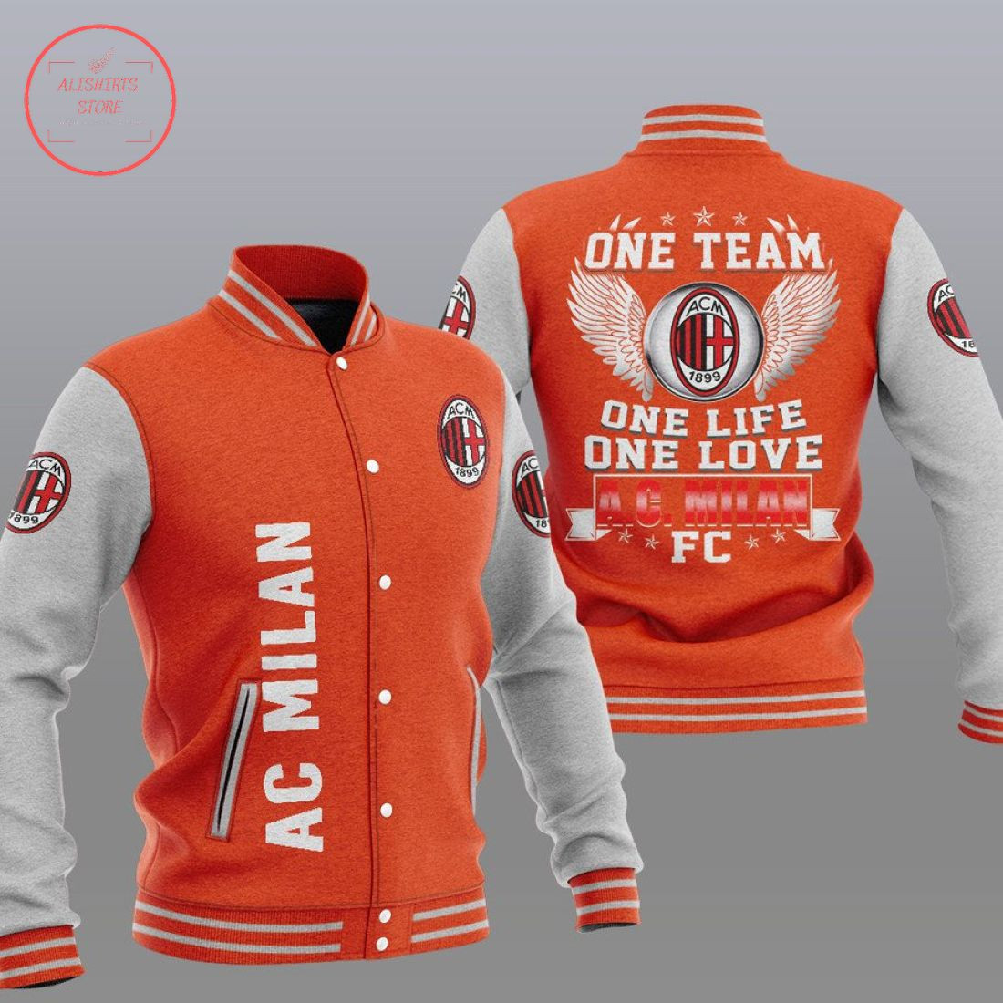AC Milan Orange One Team Baseball Jacket