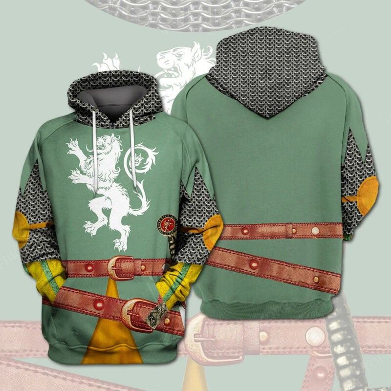 Men’s Historical Hoodie Medieval Knight 3d Hoodie Zip Hoodie