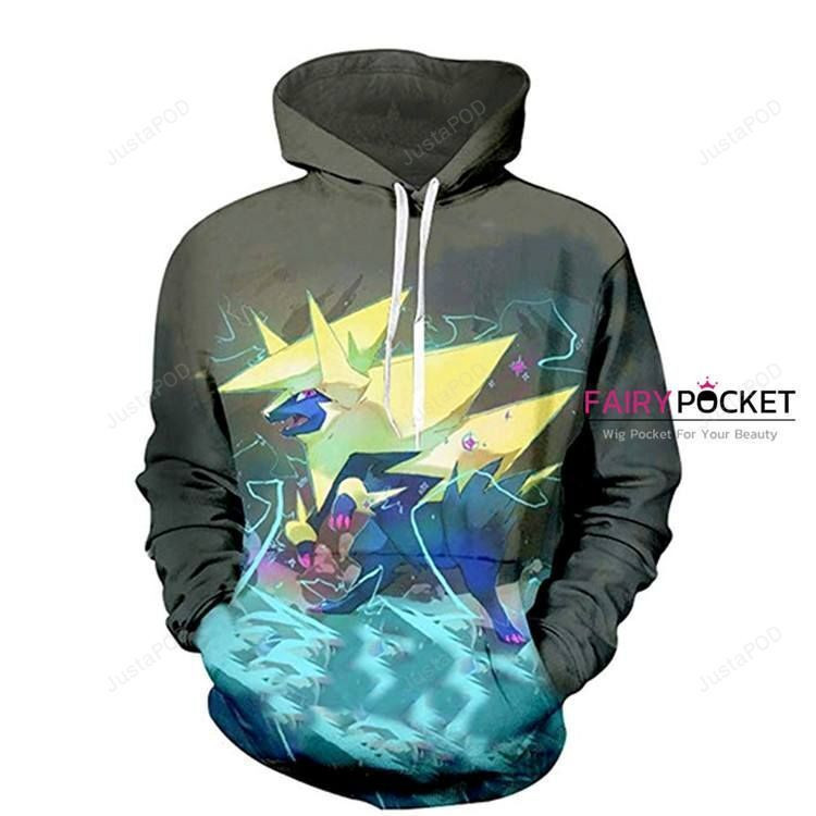 Pokemon Grey 3D All Over Print Hoodie & Zip Hoodie