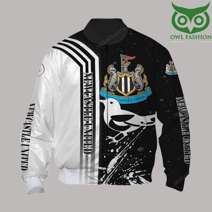 Newcastle United FC Black White The Magpies Bomber Jacket