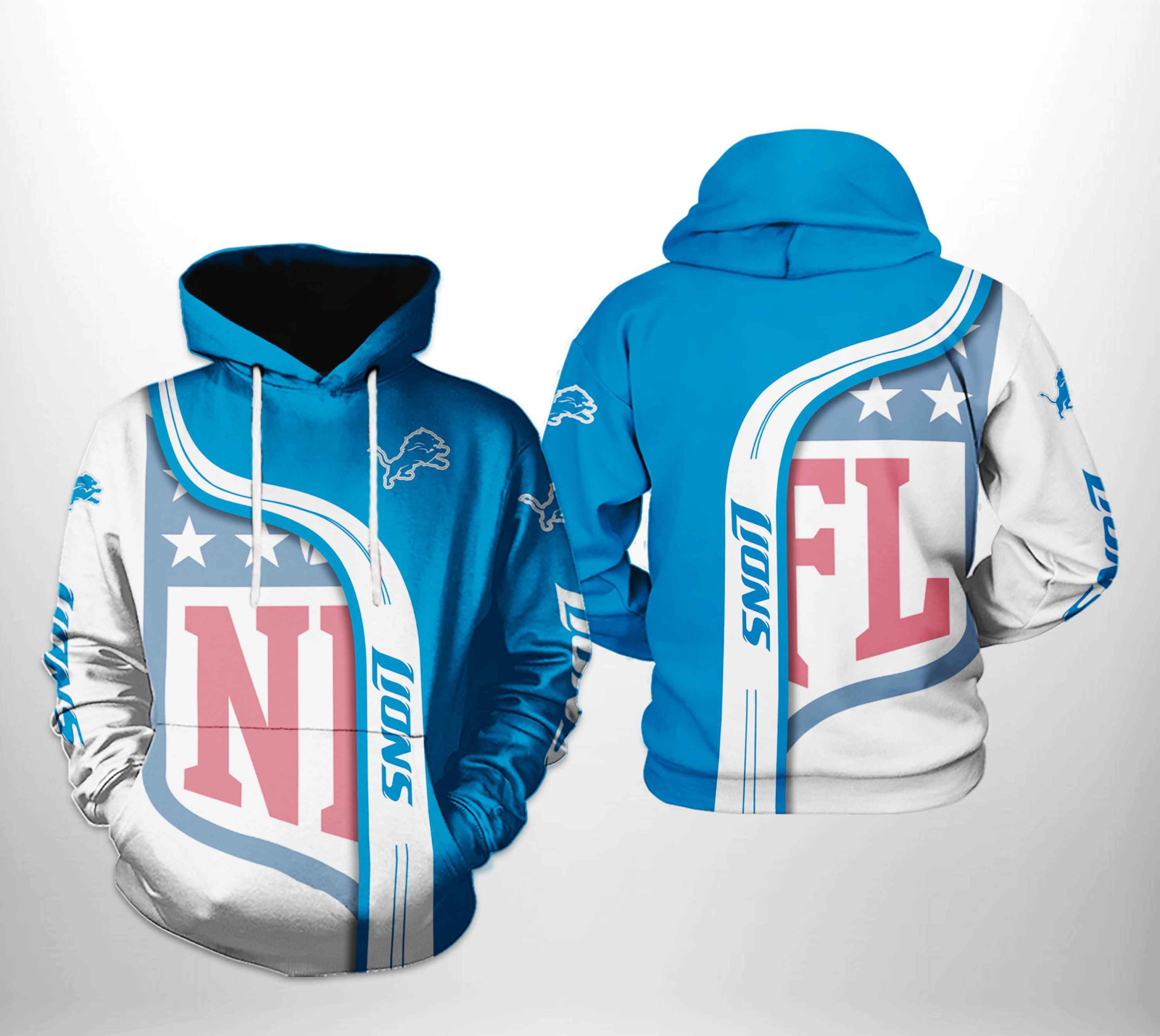 Detroit Lions Team 3D All Over Print Hoodie & Zip Hoodie