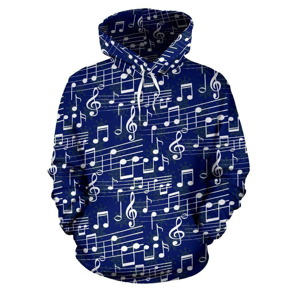 Music Note Blue Themed Print 3D All Over Print Hoodie & Zip Hoodie