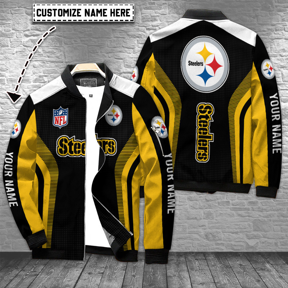 Pittsburgh Steelers Personalized Bomber Jacket BG748