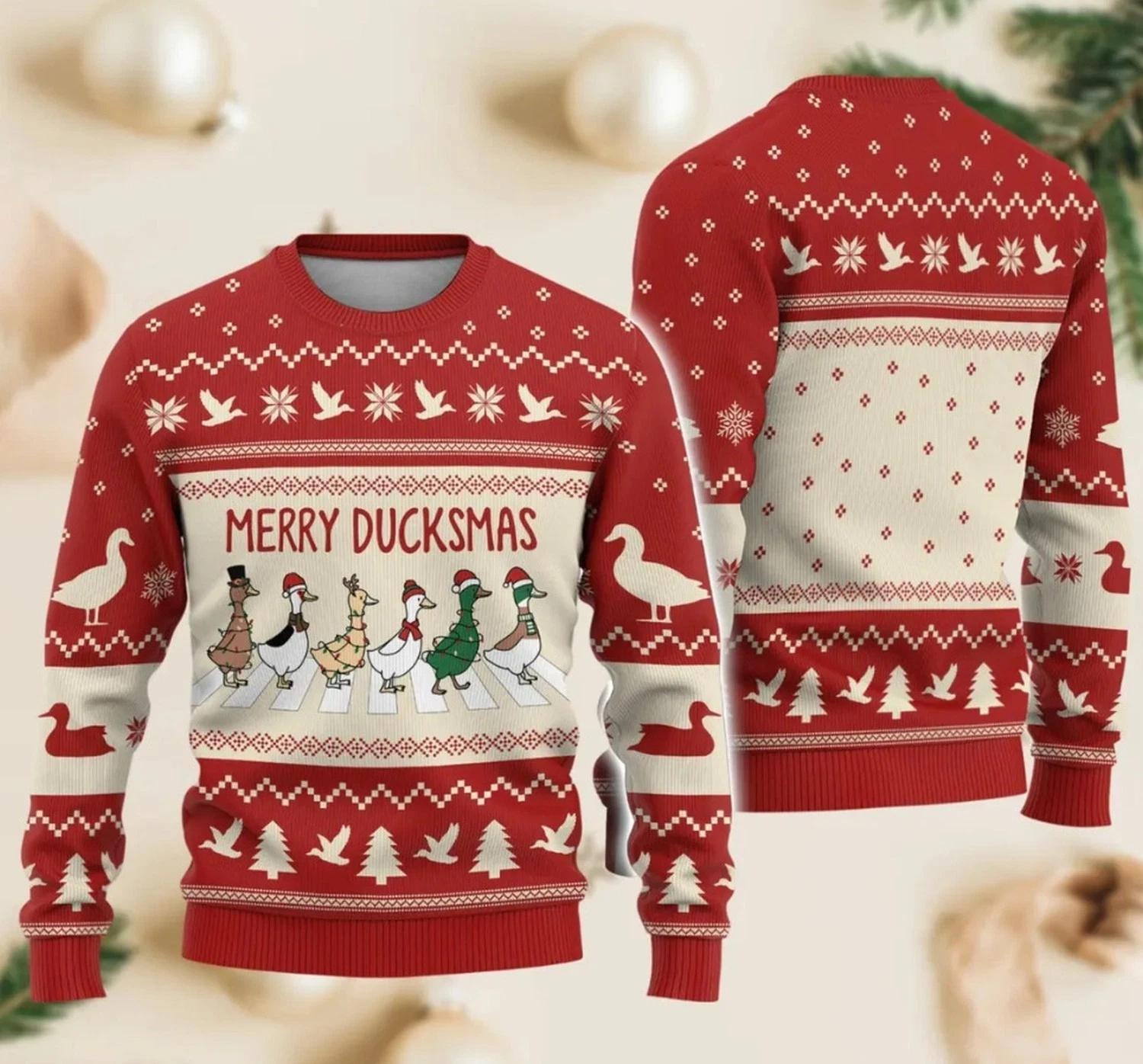 Duck Ugly Christmas Sweater Merry Duckmas Ugly Christmas Sweater