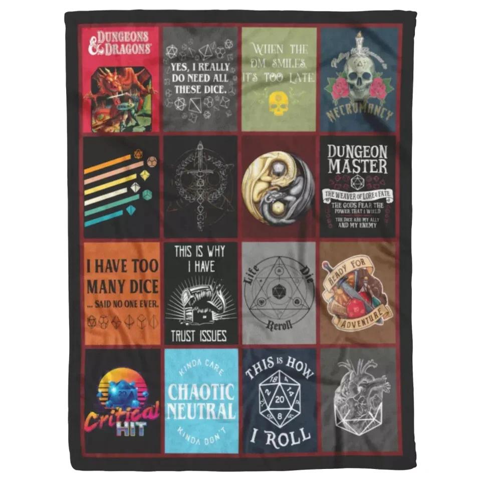 Dungeons And Dragons Fleece Sherpa Blanket