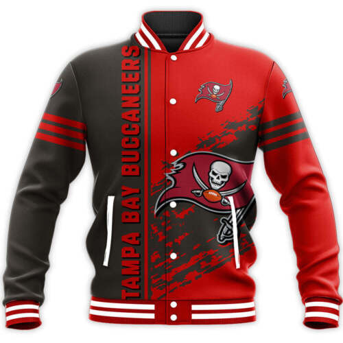 Tampa Bay Buccaneers Red Black Baseball Jacket