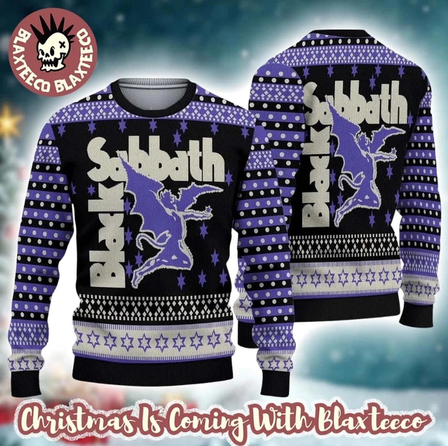 Black Sabbath Ozy Osbourne Dracula Ugly Christmas Sweater