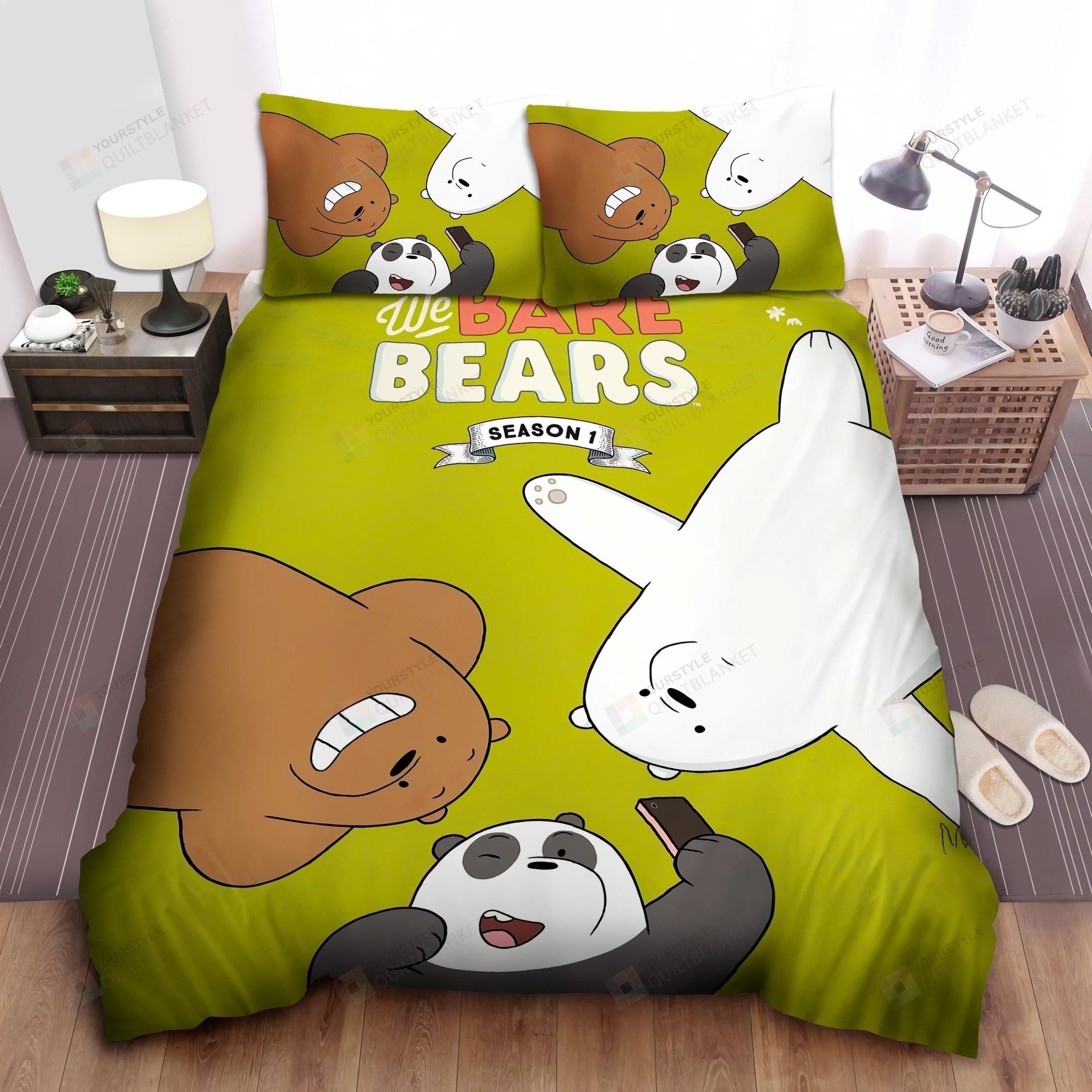 We Bare Bear Bedding Set We Bare Bears On The Ground Duvet Covers