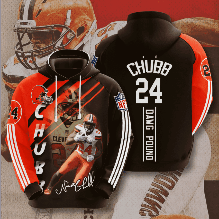 Cleveland Browns Nick Chubb 3D All Over Print Hoodie & Zip Hoodie