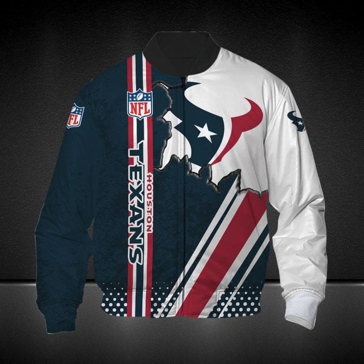 Houston Texans Blue White Bomber Jacket