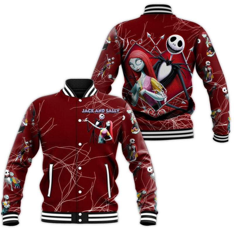 Jack And Sally Baseball Jacket