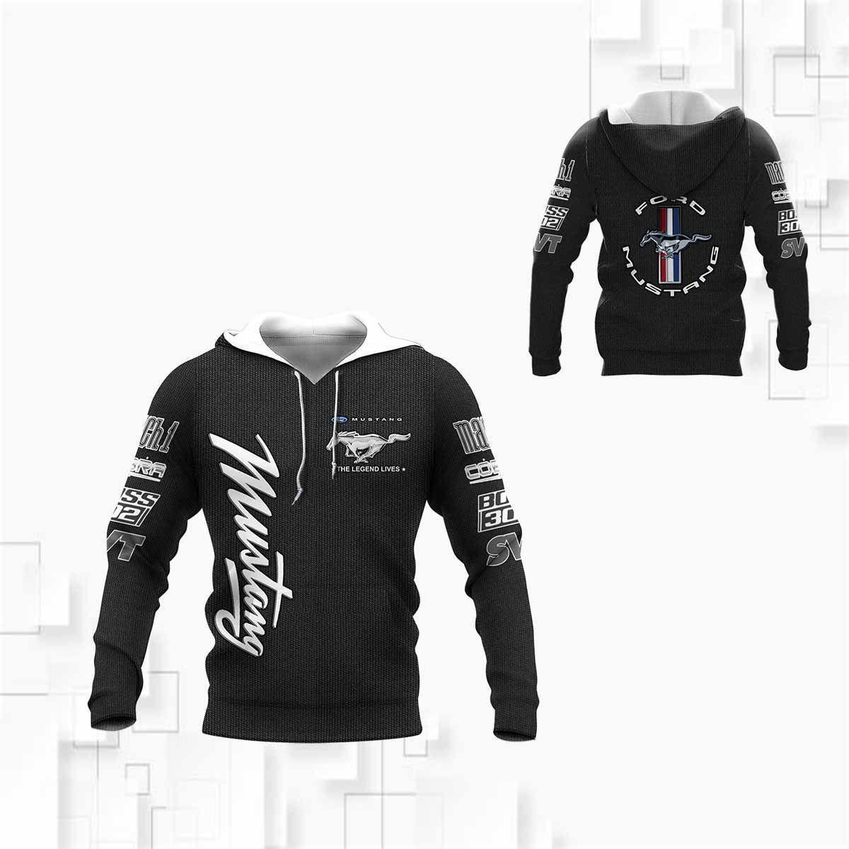Ford Mustang Shirt 927, 3d Hoodie Zip Hoodie