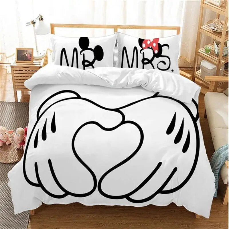 Minnie Bedding Set DN Mr And Mrs Holding Hands Duvet Covers