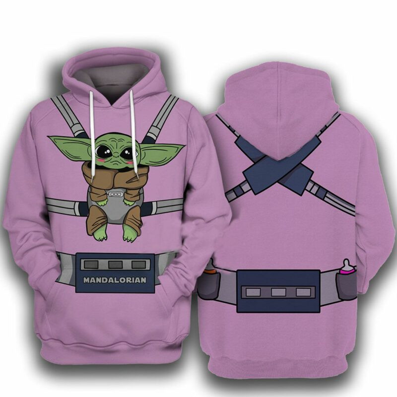 Star Wars Baby Yoda Mando Carrier 3d Hoodie Zip Hoodie