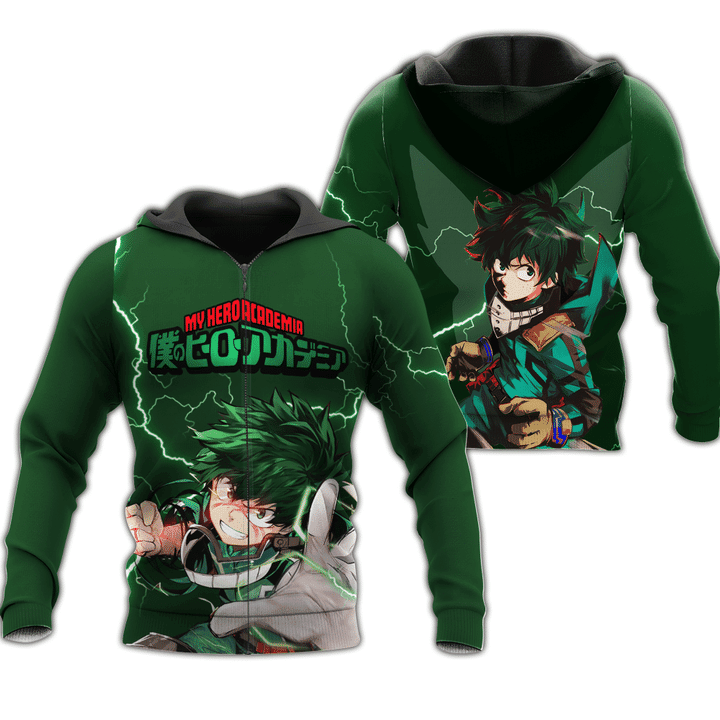 Izuku Midoriya Deku My Hero Academia 3d Hoodie Zip Hoodie