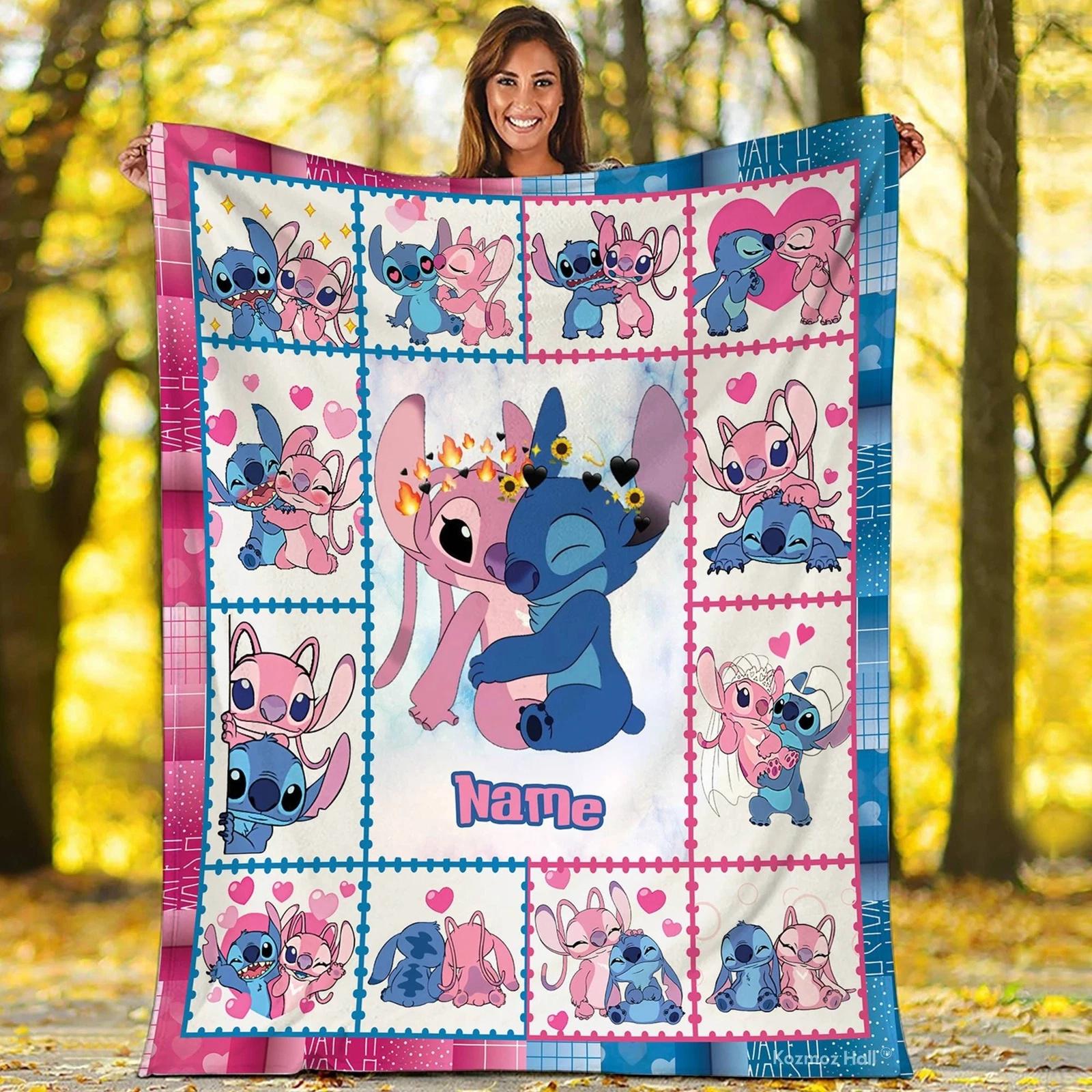 Stitch Angel Fleece Sherpa Blanket