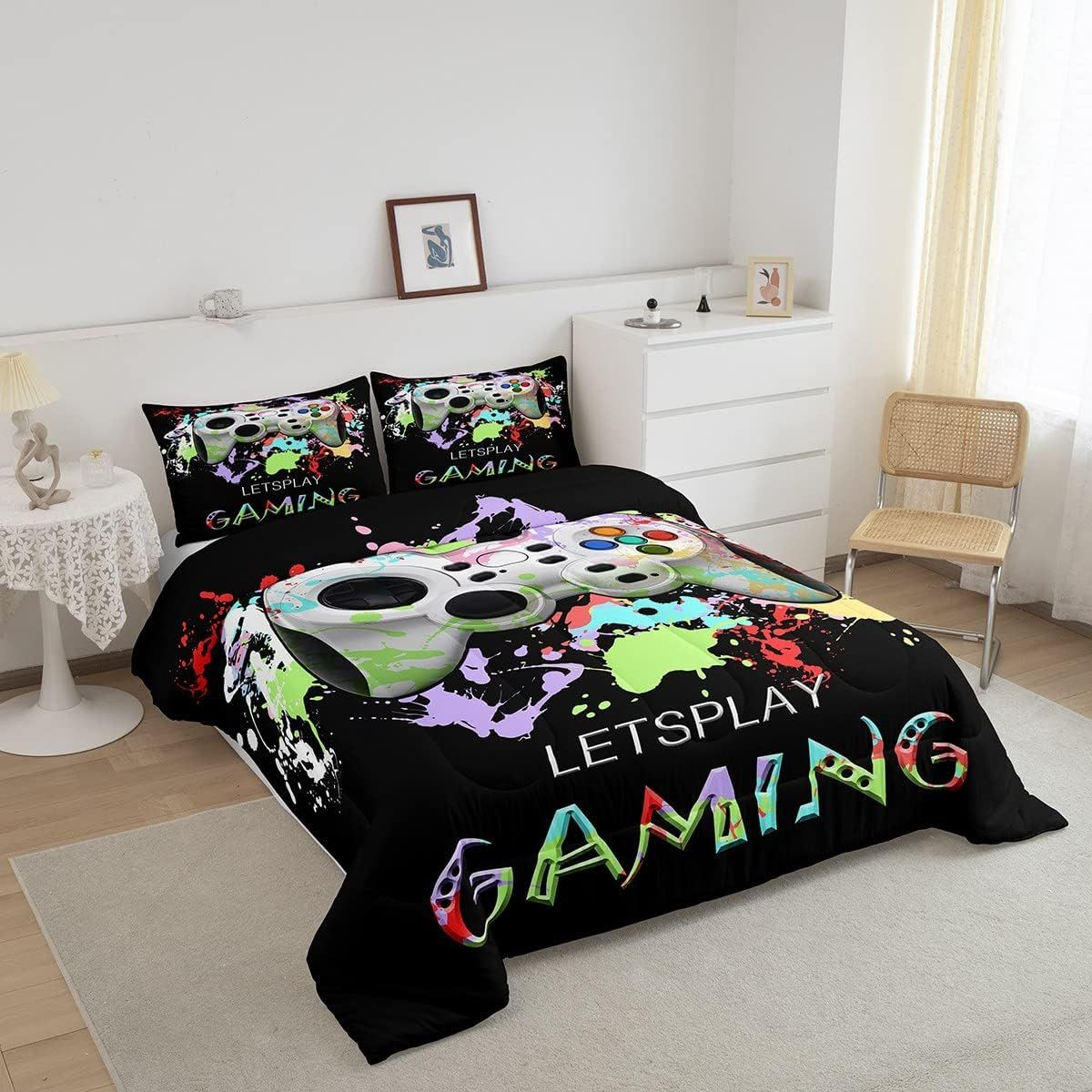 Game Bedding Set Let's Play Gaming Console Duvet Covers